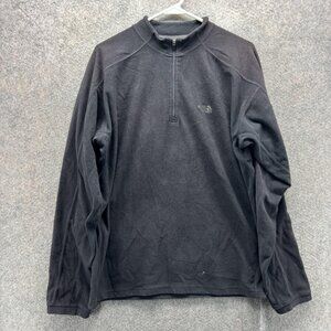 The North Face Pullover Mens Medium Black 1/4 Zip Fleece Hiking Shirt Top